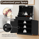 HOLTICO 54" Freestanding Kitchen Pantry Storage Cabinet with Doors and Adjustable Shelves, Microwave Oven Cabinet with Drawer for Kitchen, Bathroom or Hallway,Black