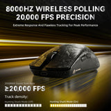 ATTACK SHARK R11 Ultra 8K Carbon Fiber Wireless Gaming Mouse,PAW3950MAX 42K DPI Sensor,49g Superlight Ergonomic Computer Mice with Tri-Mode,70M Switch Cloud Driver for Win/Mac/PC Gamer,Ink Blade