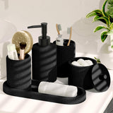Clara Clark Bathroom Set - Black Bathroom Accessories Set, 19PC Bathroom Accessory Set, Bathroom Sets with Shower Curtain Set, Soap Dispenser & Toothbrush Holder