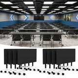 QXYXSM Folding Conference Table, Conference Room Table with Wheels, Flip Top Mobile Training Table, Modular Rolling Meeting Tables for Training Room, Seminar(6, Dark Black, 47.2in