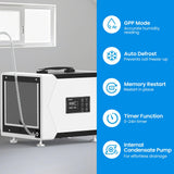 CADPXS Crawl Space Dehumidifier with Pump and Drain Hose, 80 Pint Crawlspace Dehumidifier for Commercial, Basement, Water Damage Use, Auto Defrost, Memory Start, cETL Certified, Up to 1000 Sq Ft
