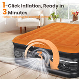 CHERIMOR Queen Air Mattress with Built-in Pump, 800 lbs Max Support, Stable Edges Design, 48-Hour Leak-Tested Durable PVC, 3-Min Fast Inflation, Portable Inflatable Bed for Home Guests & Travel