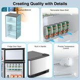 Kismile 2.5 Cu.Ft Mini Fridge with Freezer, Double Door Compact Refrigerator, 3-Level Mechanical Thermostat, Reversible Door&Removable Shelves, Low Noise, Ideal for Office, Apartment, Dorm, Silver