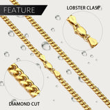 Porment Cuban Link Chain for Men and Women 18k Gold Plated 925 Sterling Silver Chain Hypoallergenic Fade-Resistant，16 18 20 22 24 Inch 4mm Diamond Cut Mens Silver Chain Durable Waterproof Smooth Gift Ready Jewelry