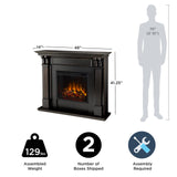 Real Flame Ashley 48" Electric Fireplace with Mantel for Living Room or Bedroom, Replaceable Fireplace Insert Heater, Realistic Log and Flame Effect, Remote Control, Timer