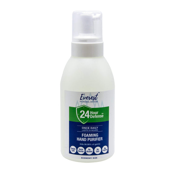 24 Hour Defense Foaming Hand Sanitizer | Kills 99.99% Of Germs | Stays Effective Throughout Hand Washings For 24 Hours Of Lasting Protection | Rich, Moisturizing Foam | Fragrance Free | Economy Size 20 Oz Bottle Everest Microbial Defense