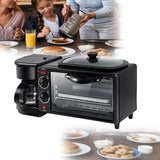 Breakfast Center 4-in-1 with Coffee Maker, Non-stick Skillet, 7L Toaster Oven and Dual Heating Elements, Compact Kitchen Appliance for Apartments and Dorm Living