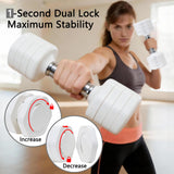 Adjustable Dumbbell Set of 2 Total 20 Lbs 4-in-1 Each 4lb 6lb 8lb 10lb 1s-Adjust Dual-Stable Free Weights for Women Men Home Gym Outdoor Workouts (White [20LBS Total])