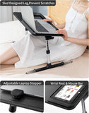 SAIJI Height & Angle Adjustable Laptop Stand for Bed, Lap Desk Bed Tray Table, Light Weight Foldable Portable