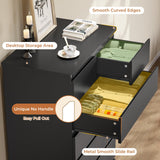 DICTAC Black Tall Dresser for Bedroom with 6 Drawers, 43.9" Tall Dressers & Chests of Drawers, Modern Wood Closet Organizer and Storage Cabinet, Large Vertical Dresser for Bedroom, Closet, Hallway