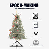 3D Splicing Holographic Display Fan 22'' 3 Pcs with Stand Set 3D Hologram Fan Led Projector Christmas Tree