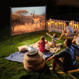 STWUI Projector Screen with Stand - 100 Inch Outdoor Projector Screen Portable Projector Screens 16:9 4K HD Outdoor Movie Screen with Carry Bag Can Enjoy Home Theater Projection Screen