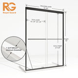 Shower Door,Royal Guard 44-48" W x 70" H Semi-Frameless Double Sliding Glass Shower Door with 1/4'' (6mm) Clear SGCC Tempered Glass,Bypass Shower Enclosure,Matte Black
