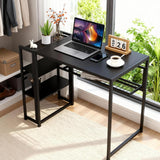 38.6 inch Folding Desk Writing Computer Desk with Storage Shelf,Spaces Saving Writing Sturdy Table