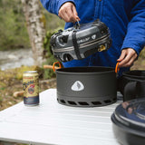 Jetboil Genesis Basecamp Camping and Overlanding Stove Cooking System with Camping Cookware Grey