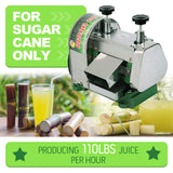 Manual Sugar Cane Juicer, Commercial Sugar Cane Press, Fit Up To 2" Thick Sugar Cane 110Lbs Output Capacity per Hour Sugarcane Extractor,Sugar Cane Juice Squeezer for Homes and Shops