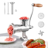 VEVOR Manual Stainless Steel Meat Grinder, 1.8" Clamp, 2 Grinding Plates, Sausage Stuffer, Ideal for Home Kitchen Restaurant Butcher’s Shop