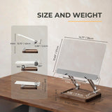 muso wood Acrylic Book Stand with Walnut Storage & Elastic Clips