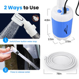 Ann Katy Portable Camping Shower Outdoor Camp Shower Pump,Upgrade Rechargeable Electric Shower Pump with Intelligent Digital Display Multiple Spray Modes for Camping, Hiking, Traveling,RV