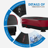 Natini Vibration Plate Exercise Machine, Vibration Plate for Lymphatic Drainage, Whole Body Workout Vibration Fitness Platform (Red)