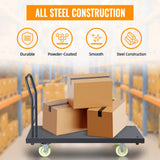 Heavy-Duty Platform Truck, 2500 LBS Steel Flatbed Cart, 47" L X 24" W X 32" H Flat Dollies, Hand Trucks with 5" Nylon Casters