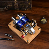 MechPuConToy Stirling Engine Kit, Alpha-Type Twin-Cylinder Twin-Piston Hot Air Stirling Engine External Combustion Engine Model, Physics Science Experiment for Youth Adult (Assembled Version)