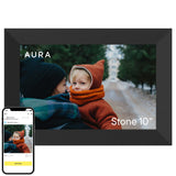 Aura HD Digital Picture Frame | Carver: The Best Frame for Gifting (Black Stone, 10")