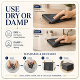 wosdy 12 Pack Microfiber Cleaning Cloths, 16x12 Inch Reusable Lint Free Cleaning Rags for Car Cleaning, Kitchen Cleaning, Windows and Glass, Stainless Steel, Screens and Household Surfaces