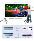 STWUI Projector Screen with Stand - 150 Inch Portable Projector Screens Outdoor Indoor Projector Screen 16:9 4K HD Outdoor Movie Screen with Carry Bag,Enioy Home Theater Projection Screen