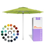Midtown Umbrellas Push & Pop 10 Ft Patio Umbrellas with Push & Pop Mechanism, 8 Fiberglass Ribs & Sunbrella Fabric – Outdoor Umbrella for Deck, Pool, Cafés and Hotels – Macaw Canopy, Silver Pole