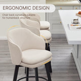 Counter Height Barstools 26 inch Upholstered Swivel Bar Stools with Back