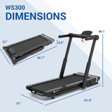 Xterra Fitness WS300 WalkSlim Treadmill, Premium Compact Folding Smart Treadmill, No Assembly Required, Durable, Powerful Motor, 265lb. Weight Limit