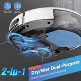 Robot Vacuum and Mop Combo, 2 in 1 Robotic Vacuum Cleaner with Schedule, App/Alexa/Voice Control, Slim 2.87", Self-Charging, Strong Suction & Long Runtime, Ideal for Hard Floor, Pet Hair, Carpet