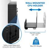 Mount-It! Single Monitor Arm Wall Mount Workstation with Keyboard Tray & CPU Holder, Height Adjustable Gas Spring Full Motion Computer Station, Fits 17–32” VESA 75x75 100x100, Black