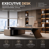 Larnavo Executive Desk - Office Desk with Large Storage Space(94IN)