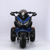 12V Electric Kids Motorcycle for 3-8 Year Old Boys Girls, 3-Wheel Ride-On Toy Motorbike with Lighting Wheels, Music Player (Connect with Phone) and Hand Drive (Blue-2)