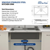 Sarlai 33 Inch Waterfall Kitchen Sink - 33x22 Inch Drop In Kitchen Sink Ledge Workstation Topmount Multifuctional Smart Stainless Steel 16 Guage Single Bowl Sinks Basin with Faucet