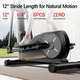 CURSOR Elliptical Exercise Machine, Elliptical Machine for Home with Hyper-Quiet Magnetic Driving System,8&16 Levels Resistance,Compact Elliptical with 12IN Stride,LCD Monitor,350LBS Weight Capacity