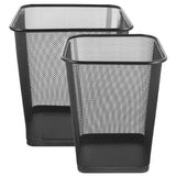 2pcs Metal Wastebasket Hollow Mesh Trash Can Paper Tissues