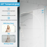 Shower Glass Panel, 34" W x 78.75" H Fixed Shower Screen Panel with 3/8"(10mm) SGCC Clear Tempered Glass, Frameless Walk in Shower Door for Bathroom (Chrome, 34" W x 78.75" H)