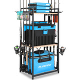 3 Tier Fishing Rod Holder, Fishing Pole Holders for Garage, Fishing Rod Rack Fishing Rod Storage Up to 8 Rods PLUSINNO