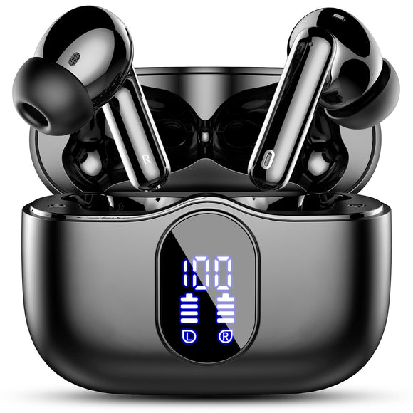Wireless Earbuds, Bluetooth 5.3 Headphones Bass Stereo, Ear Buds with Noise Cancelling Mic LED Display Btootos