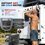 ROCKRAY Portable Propane Water Heater for Camping, Instant Hot Water Heater with 5200mAh Battery,Max 180 Mins Runtime, Outdoor Shower for RV, Cleaning & Pet Washing