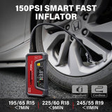 LOKITHOR JP400 Jump Starter with Air Compressor, 2500A 12V Portable Car Battery Booster Pack (8.5L Gas/6.5L Diesel) with ConnectMax Tech, 150PSI Tire Inflator, Auto-Shutoff & Dynamic Dwell (Red)