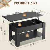 WLIVE Morden Lift Top Coffee Table for Living Room/Dining/Office, Black