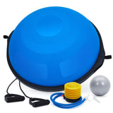 25in Balance Ball, 1600 lbs Half Exercise Ball with Nonslip Base, Inflatable Half Ball Balance Trainer, Stability Half Yoga Ball Strength Training Equipment with 2 Bands, Pump, Extra Ball Included GAOMON