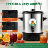 Huanyu Electric Water Bath Canner Automatic 28.5QT Large Canning Pot 2000w Adjustable Temp&Timer with Drain Tap Includes Jar Lifter, Funnel for Preserving Canned Food, Jam, Sauce, Soup Homeuse
