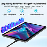 10 Inch Tablet, Android 15 with 24GB RAM + 128GB ROM (1TB Expandable), Octa-Core