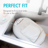 Boon Puff+ Inflatable Baby Bather - Infant Bathtub Includes Microfleece Cover, Swaddle Wings, and Storage Bag – Inflatable Baby Bathtub for Newborns and Infants
