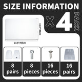 4 Pcs Desk Divider Privacy Panel 23.6 x 15.8 Inch Counter Desk Acrylic Panel Holder (Frosting) GOOFCXO